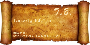 Tarsoly Béla névjegykártya